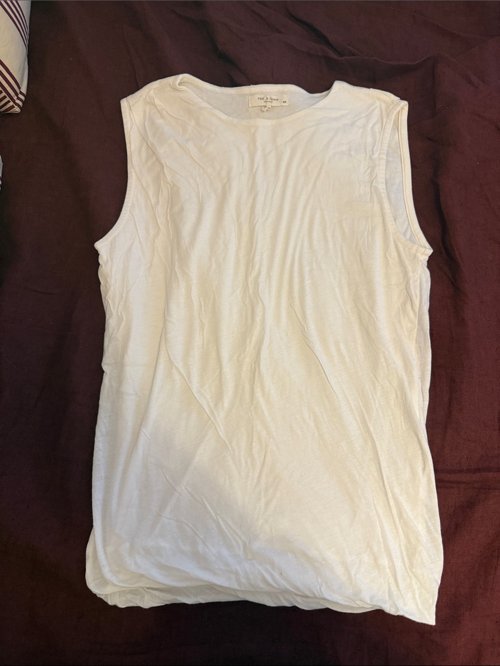 rag & bone Women's White Sleeveless Crew Tank